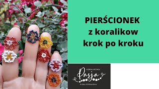 Jak zrobić pierścionek z koralików krok po krokudiy tutorialring koralikowapasjazlena koraliki [upl. by Migeon]