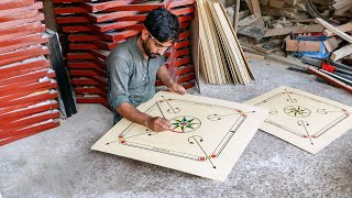 The Amazing Skills of Making Wooden Carrom Board [upl. by Euqirdor]