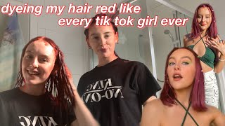 I gave in and dyed my hair red oops dye ur hair cherry red with me [upl. by Ssirk]