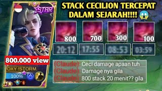 CECILION 800 STACK CUMA 20 MENIT  GINI RAHASIANYA  BUILD CECILION TERSAKIT 2022  MOBILE LEGENDS [upl. by Kina]