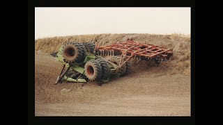 Tractor Accidents Steiger Lands on Its Top After Going Over Sod Bank [upl. by Kerns]