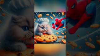 Pink kitten vs spider man cat avengers spiderman cute kitten catlover catvideos aiart [upl. by Eelatan971]