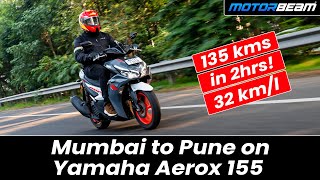 Mumbai To Pune On Yamaha Aerox  2 Hours amp 32 kml Vlog  MotorBeam [upl. by Ahtel]