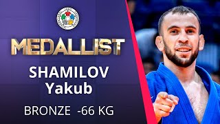 SHAMILOV Yakub Bronze medal Judo World Judo Championships Seniors Hungary 2021 [upl. by Leahcam718]