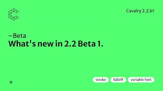 Beta  Whats new in Cavalry 22 Beta 1 [upl. by Modeerf58]