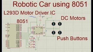 Proteus Simulation Robotic Car Using 8051 Micro controller and L293D [upl. by Dlabihcra357]