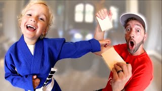 4 Year Old REAL Karate Board Challenge [upl. by Nauqe]