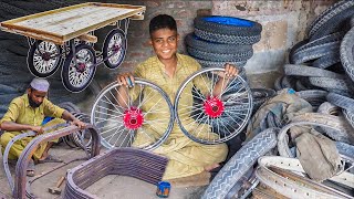 Process of Making Wooden Hand Cart  Hand Cart Manufacturing Process with Amazing Skills [upl. by Hapte]