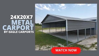 Metal Carport by Eagle Carports  24x20x7  2880tax [upl. by Lovett569]