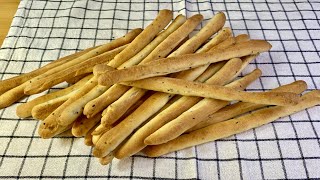 Crunchy yummy Italian grissini breadsticks  How to make Italian breadsticks [upl. by Kevon]