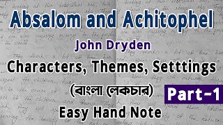 Absalom and Achitophel by John Dryden  Part1  Easy Hand Note  Characters Themes Setttings [upl. by Ycniuq]