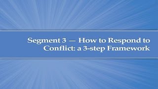 Module 4 Segment 3 How to Respond to Conflict A 3step Framework [upl. by Leddy]