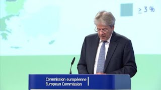 Gentiloni spiega le differenze sulle stime deficit e debito tra Ue e Italia [upl. by Ordisi]