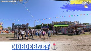 Norderney ein Spaziergang am Nachmittag zum Volksfest  Kirmes Island life 2024 [upl. by Nallid]