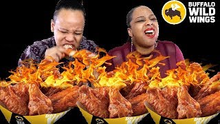 BLAZIN BUFFALO WILD WINGS CHALLENGE🔥🔥 [upl. by Nodal]