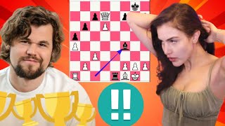 Wonderful Magnus Carlsen vs Alexandra Botez chess game 532 [upl. by Helbon418]