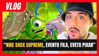 Nike Shox x Supreme  Customização  Evento Pixar e Fila [upl. by Kroy]