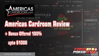 Americas Cardroom Review  Bonus Offered 100 upto 1000 [upl. by Jeralee853]