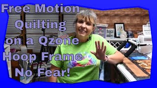 How I Free Motion Quilt with a Grace Company Qzone Hoop Frame  Woodgrain Pattern [upl. by Catlaina]