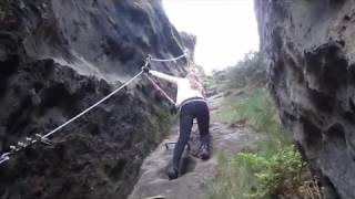 Die Häntzschelstiege  ein Klettersteig im Elbsandsteingebirge [upl. by Bartolemo140]