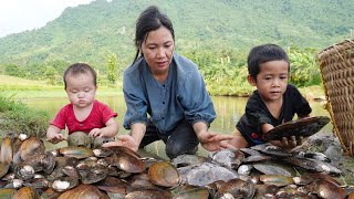 Harvest giant oysters to sell at the market  Cook oyster porridge for children  Ly Phuc Kieu [upl. by Sseb]