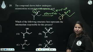 The compound shown below undergoes racemization on reaction with aqueous acid Which of the f [upl. by Alene]