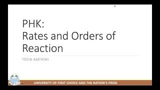 Rates of reaction and compartment Pharmacokinetics [upl. by Petr]