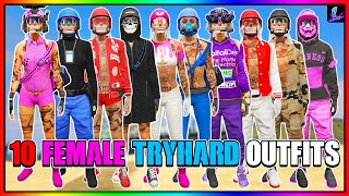 TOP 10 Best Female Modded Tryhard Outfits GTA 5 Online [upl. by Ecydnak19]