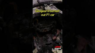 🚒 Grosjeans BURNED OUT F1 car up close [upl. by Jemena]