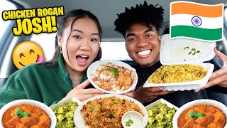 We Tried INDIAN Food for the FIRST TIME ROGAN JOSH PANEER DAHI BHALLA CHAAT BIRYANI PART 3 [upl. by Ciaphus]