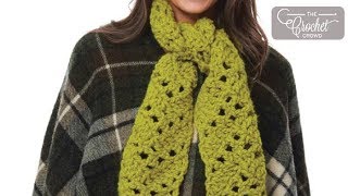 How To Crochet Easy Mesh Chevron Scarf [upl. by Llerdna]