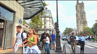 Paris France  Paris busy weekend  Paris waking tour  Paris 4K UHD [upl. by Eirolav309]