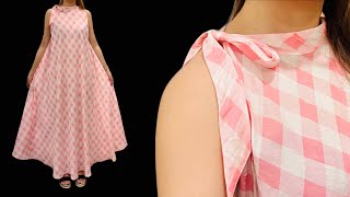 🌹 You dont have to be a tailor to sew this dress  cutting and sewing dress this way is easy [upl. by Nomed]