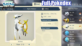 Pokemon Legends Arceus  Full Pokedex All Pokemon Showcase [upl. by Neros]