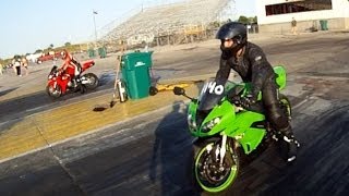 Kawasaki zx6r vs Honda CBR 1000RR Street bikes racing [upl. by Piper]