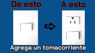 cómo agregar un tomacorriente a un apagador tomacorriente interruptorapagador [upl. by Dickenson]