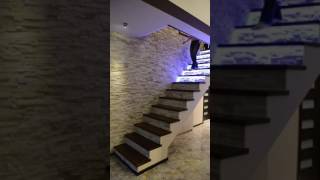 Solid oak staircase with intelligent led lighting [upl. by Otrevogir]