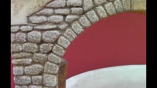 IMITACIÓN DE ARCO DE PIEDRA PARA PAREDES  IMITATION STONE ARCH WALL [upl. by Sabanrab]