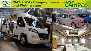 Campingbusse und Wohnwagen  Messerundgang CMT 2024  Clever Campen [upl. by Dnalyaw]