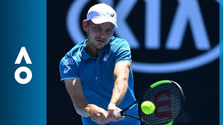 David Goffin v Matthias Bachinger match highlights 1R  Australian Open 2018 [upl. by Fortunna]