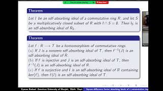 March 24 2024 Online talk during the Southern Regional Algebra Conference 2024 Houston TX USA [upl. by Calysta]