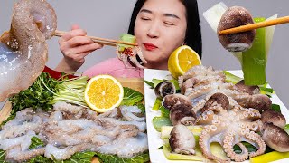 쭈꾸미 회 숙회 ft대파 리얼사운드 먹방 Raw webfoot octopus  jjukkumi sukhoe ASMR MUKBANG EATING SOUNDS  NAJIN [upl. by Oza]