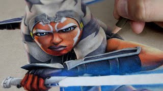 Lets Draw Ahsoka Tano  Star Wars The Clone Wars Fan Art [upl. by Tessa249]