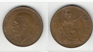 UK 1927 One Penny coin VALUE [upl. by Ellenyl]