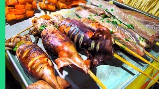 Filipino Street Food at Roxas Night Market in Davao CHEAPEAST Street Food Market in the WORLD [upl. by Ellinad798]