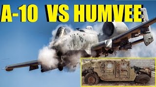 A10 Warthog Vs Humvee  Awesome A10 Warthog GAU8 BRRRT Strafing Gun Runs Destroy Unmanned Humvees [upl. by Annahgiel]