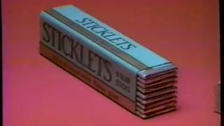 1987 Sticklets Gum quotSkinny Sticklets  Fat With Flavorquot TV Commercial [upl. by Hein]