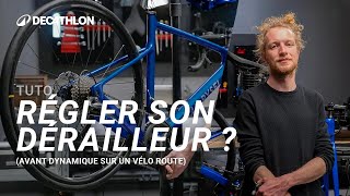 TUTO  Comment régler un dérailleur avant mécanique sur un vélo route  🚴 I Decathlon [upl. by Eeniffar]