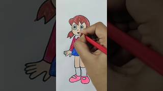 Shizuka easy drawing for kidscute Shizuka tutorial videoartworkviralcuteshizukacartooncharacter [upl. by Sheffie]