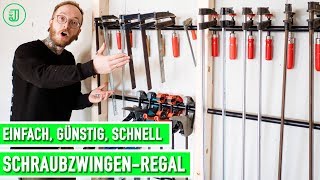 Einfach schnell günstig SCHRAUBZWINGENREGAL selber bauen  Jonas Winkler [upl. by Nosa]